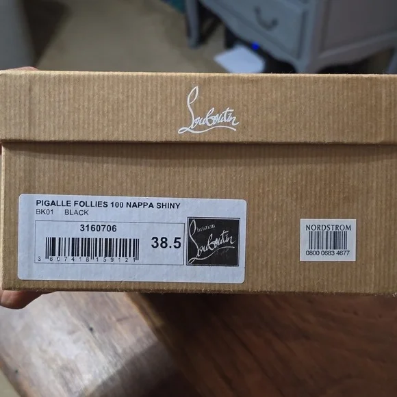 CHRISTIAN LOUBOUTIN Pigalle Follies 100 Nappa Shiny, Size 38.5 (Size 8) - Picture 12 of 16